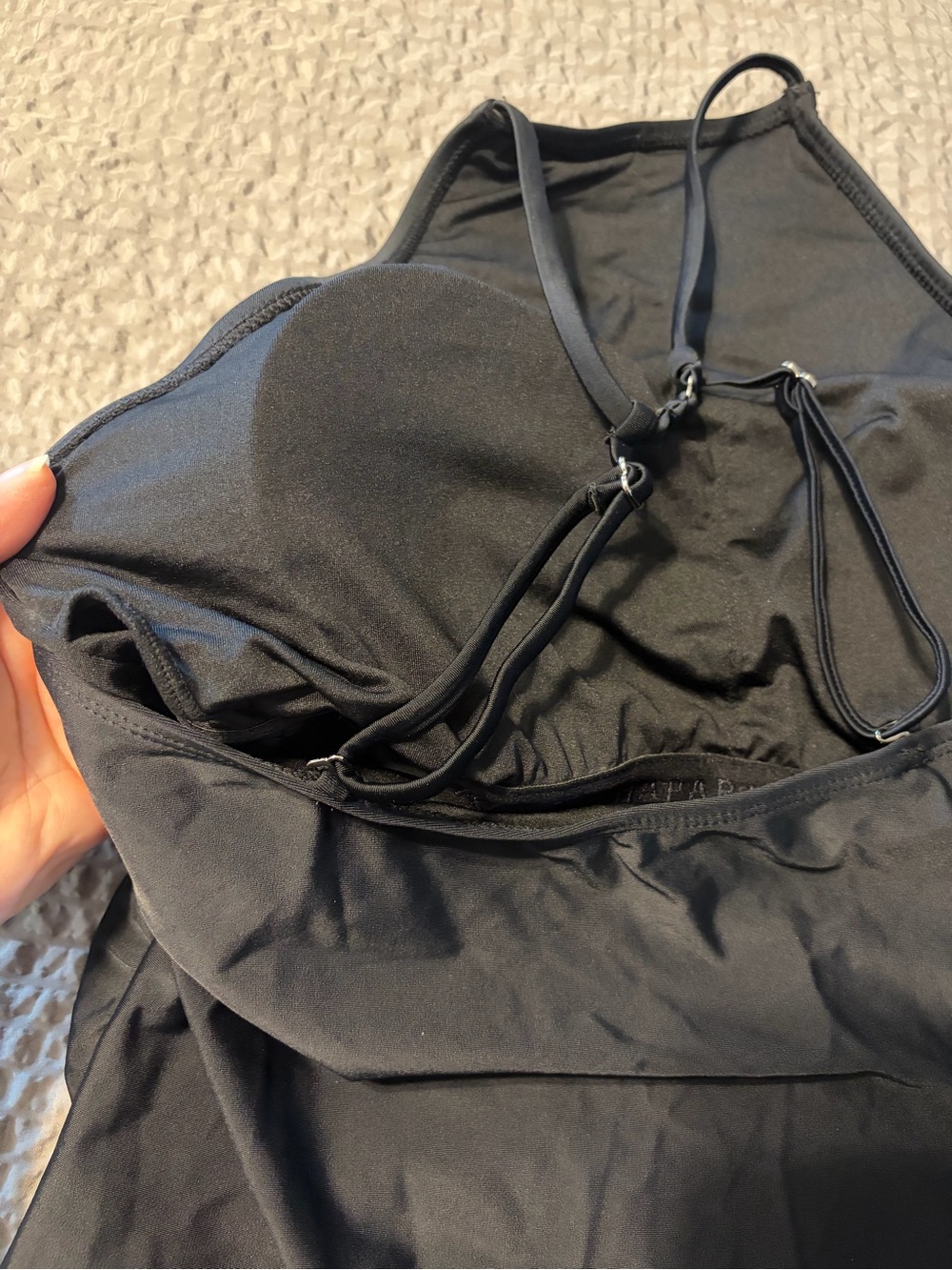 Hapari Black High Neck Strappy Tankini Top Women’s Size M Modest Swimwear NWT - Picture 8 of 10